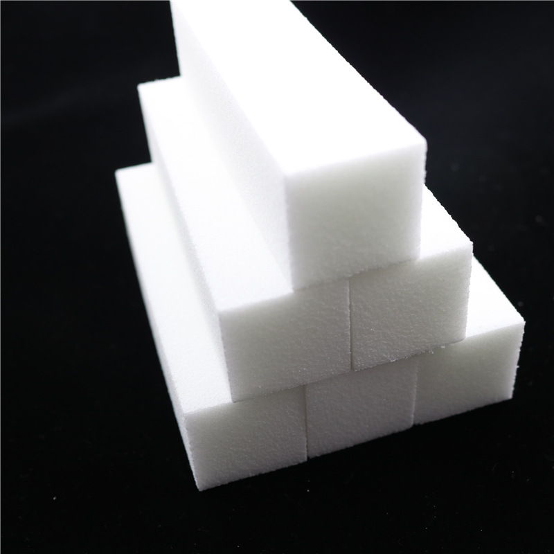 Bloque de tofu de pulido especial de cuatro lados transfronterizo bloque de esponja de lima de uñas bloque de pulido de algodón blanco de alta elasticidad sin arena