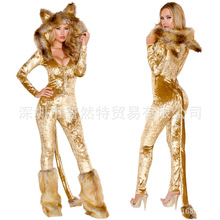cos万圣节新款分码成人表演服 性感野猫演出动物服 成人狮子女装