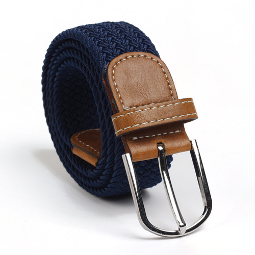 Stretch Woven Belt Women's Unisex Pin Buckle Elastic Trouser Belt Casual Versatile Canvas Belt Wholesale