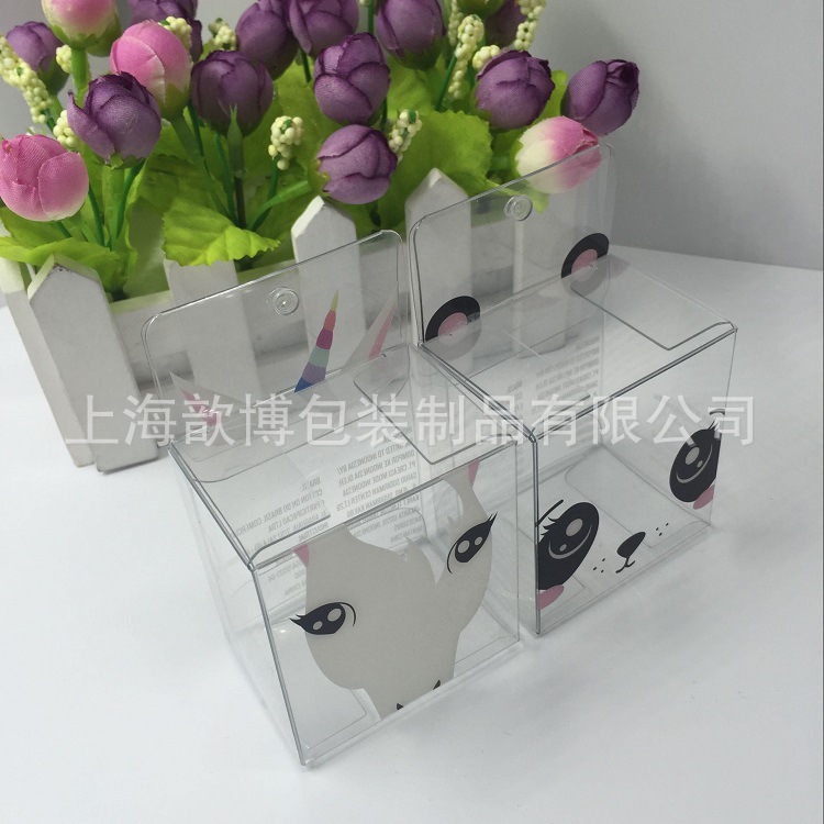 个性定制pet本色 透明方盒 uv印刷 热熔胶 优质pet包装盒