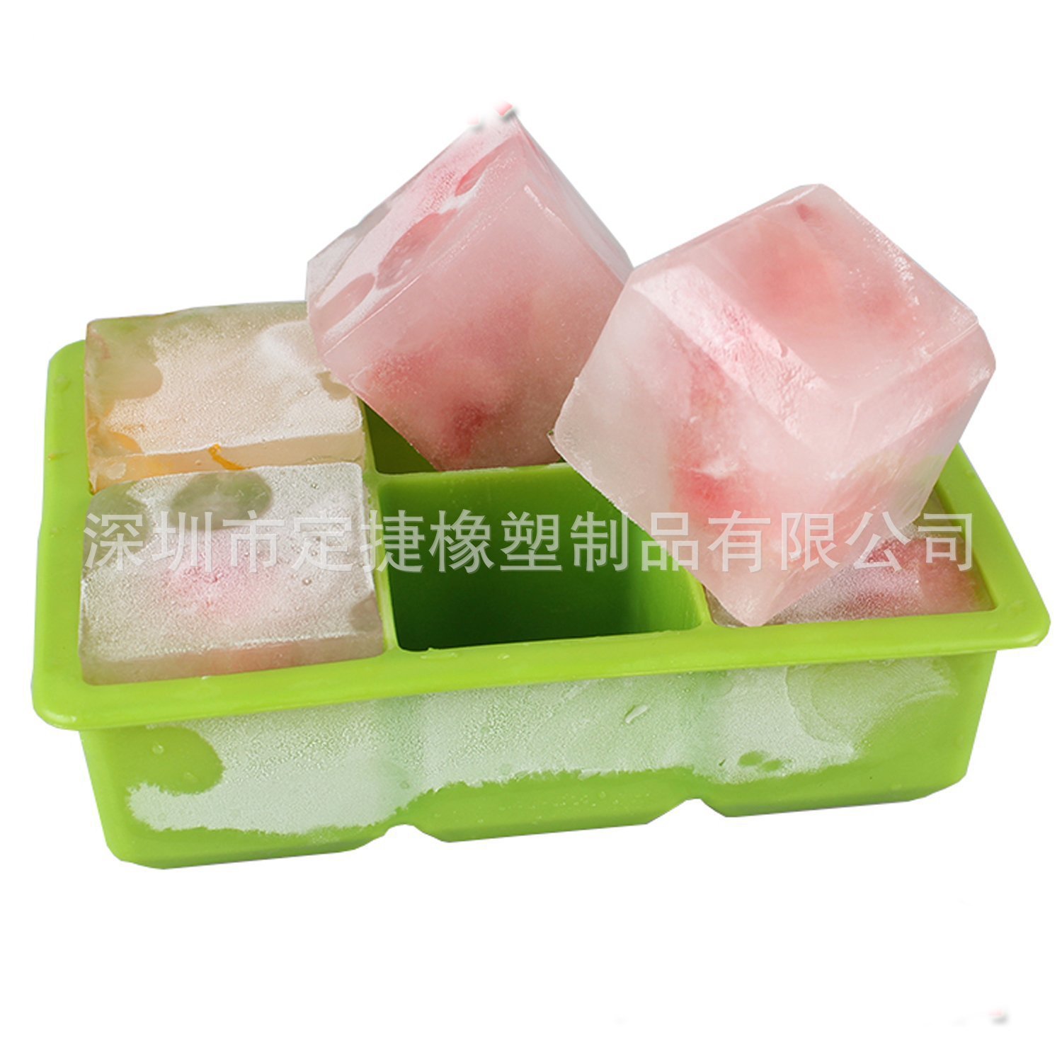 硅胶六格冰格制冰盒 创意大冰块模具 冰镇饮品6格 深圳厂家直供