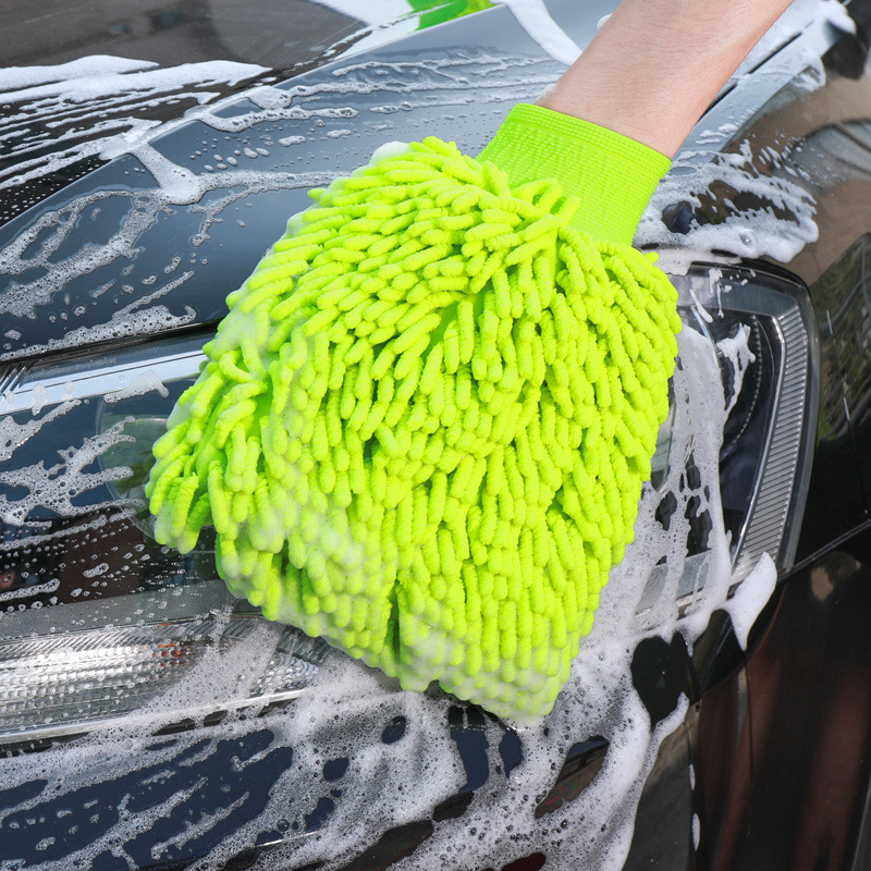 Carjewelry chenille car wash sponge gloves car brush green cleaning tools cleaning supplies CS-83010