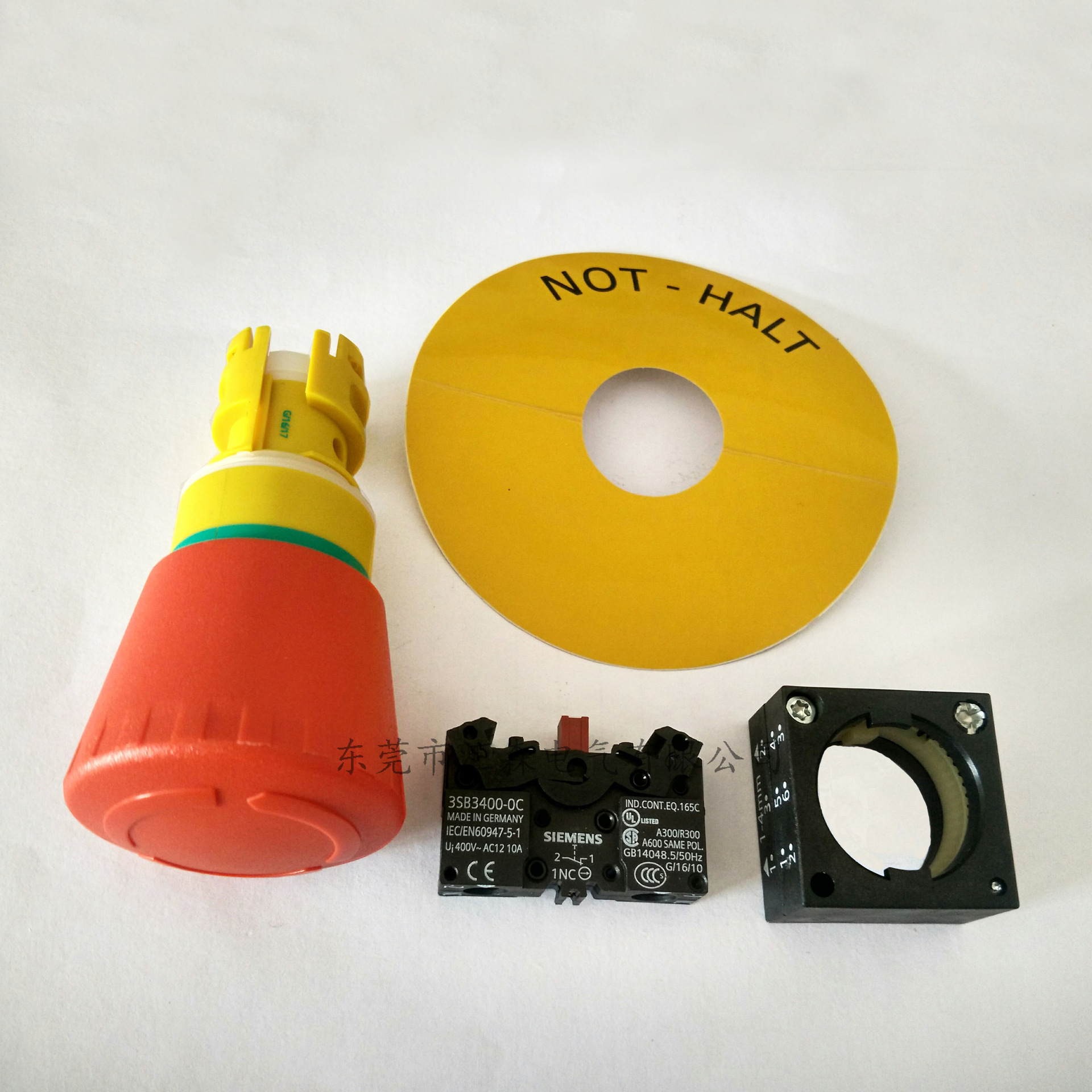 原装正品西门子3SB3203-1HA20 急停开关带黄色衬板1NC触点