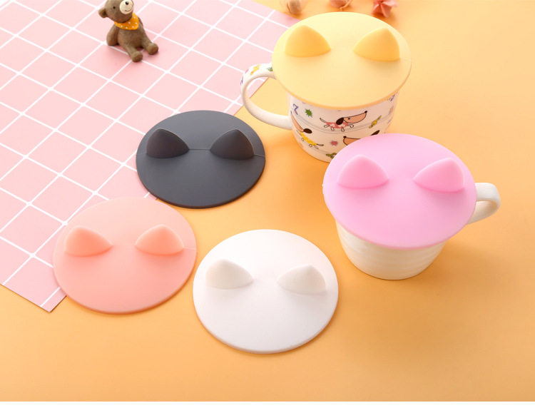 Silicone Cup Lid Cute Cat Ears Universal Water Cup Lid Mug Lid display picture 2