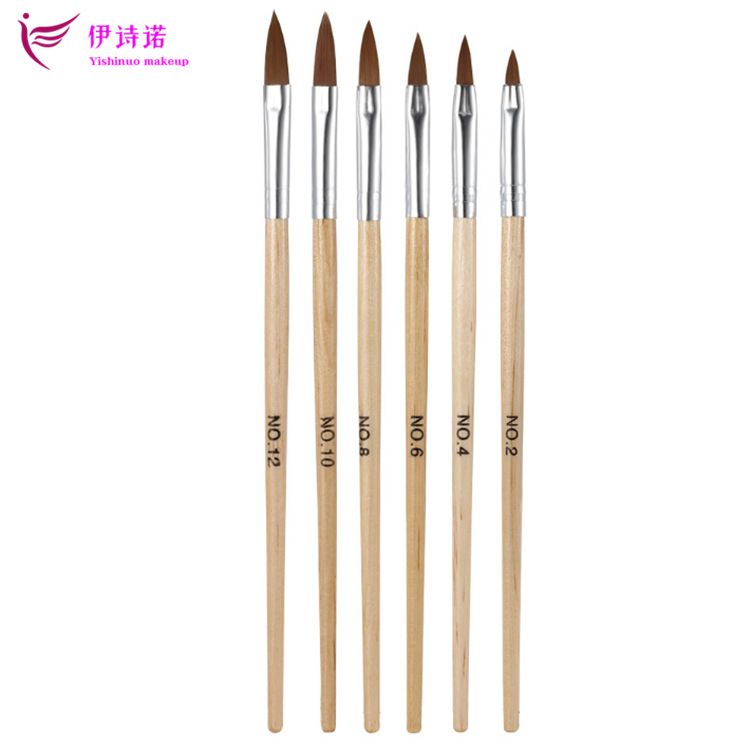 Nail Crystal Pen Wooden Ring 2#-12#6 Set 3D Carved Termine Pen Pen…