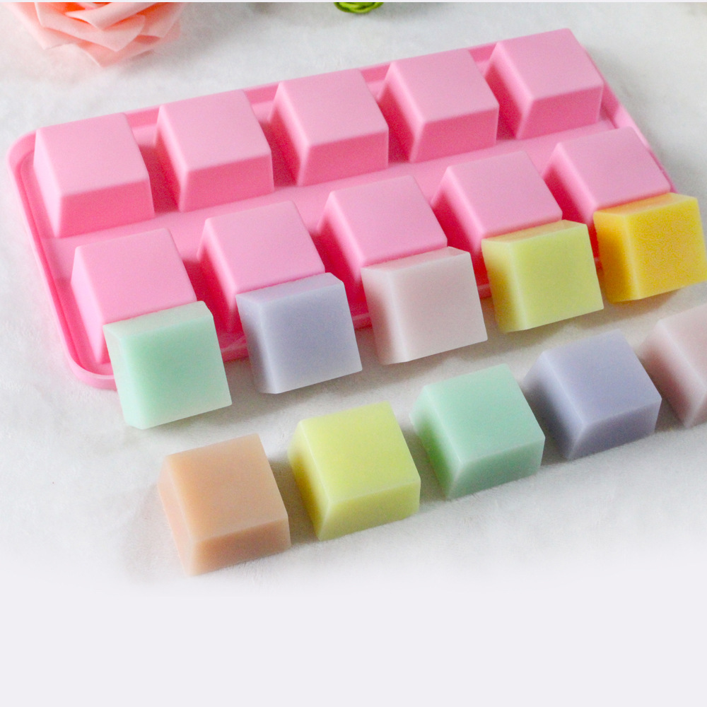 十孔方格模具 硅胶蛋糕模具 手工皂模具 冰格模 小方形 烘焙模具