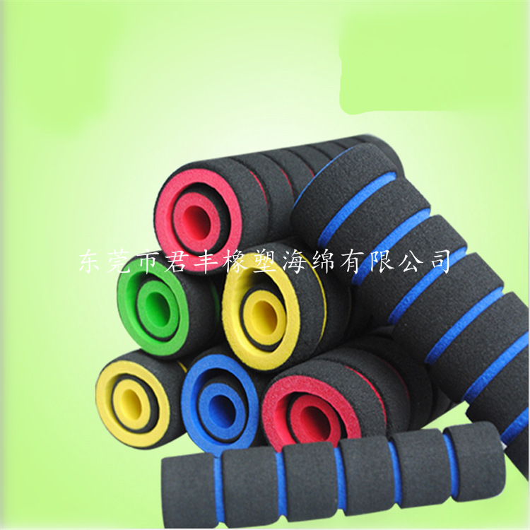 直销NBR手柄套 童车彩色把套 双色指纹泡棉套 橡胶防滑海绵把套