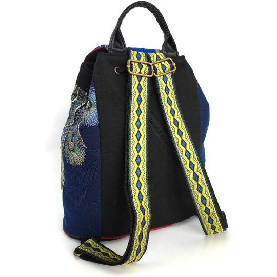 Backpack Women's New Ethnic Embroidered Canvas Backpack Phoenix Pattern Embroidered Bag Large Capacity Travel Women's Bag