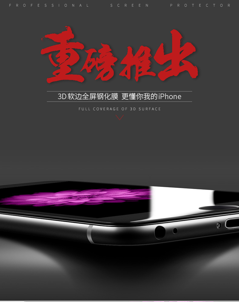 批發iphone6 鋼化膜6s plus 全屏覆蓋保護蘋果7PLUS防爆屏
