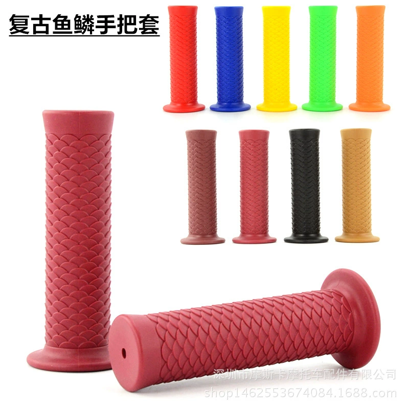 Мотоцикл ретро аксессуары для модификации Руля Мотоцикла резиновая крышка узор рыбьей чешуи руль резиновая модификация 22 мм Универсальная крышка руля