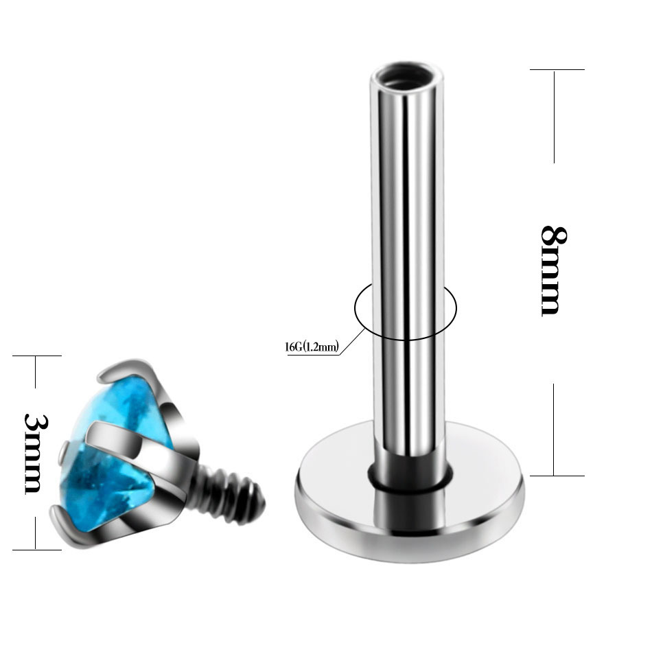 Mode Géométrique Acier Inoxydable Zircon Incrusté Goujon De Lèvre 1 Pièce display picture 2