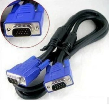 1.5 м VGA кабель 3 5 15 контактных компьютерных кабелей для публичного компьютера экранированные магнитные кольца синие головки аксессуары оптом