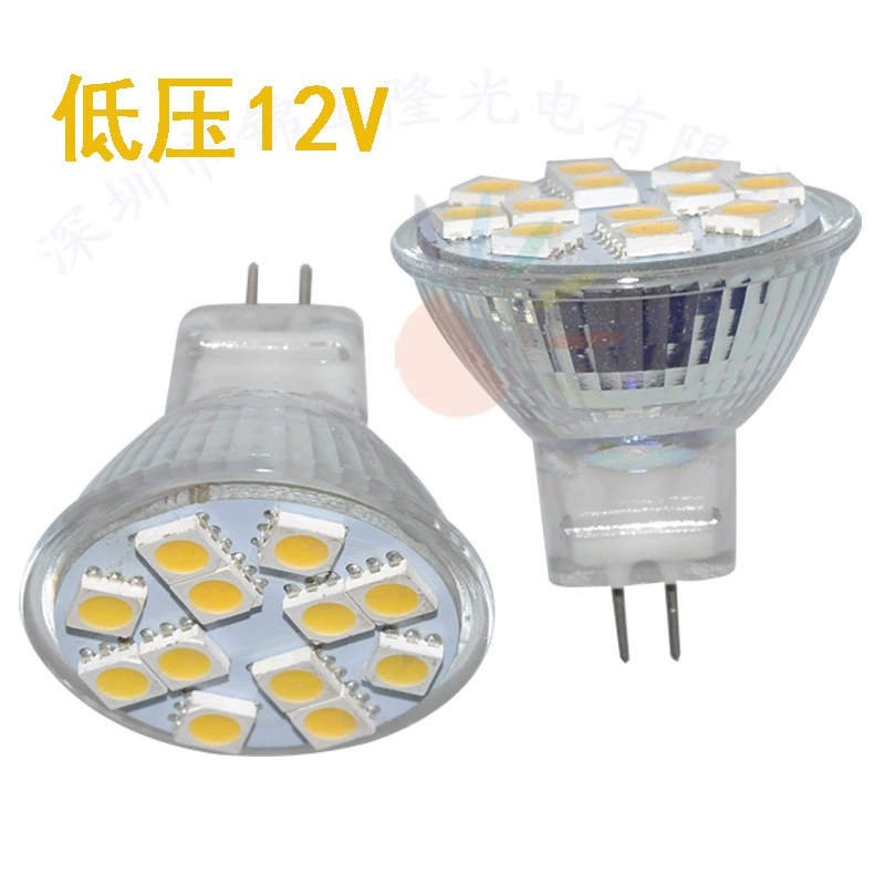 MR11 GU4.0 Световой Cup 5050smd 12 Светодиодных LED AC/DC12V 24V Широкий Пресс Свет Glass