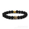 SL057A2102 Ancient gold Buddha head six-character mantra volcanic stone