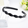 Plastic black headband, wavy hairpins with pigtail, fashionable hair accessory, Korean style