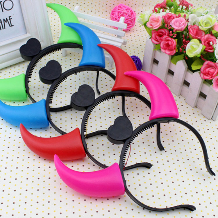 Luminescent Halloween Bowknot Horns/ears Hairband display picture 1