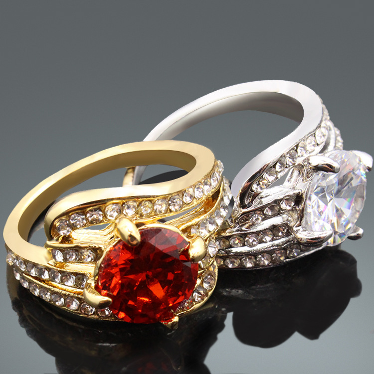 Luxurious Geometric Alloy Plating Zircon Gold Plated Women's Rings display picture 5