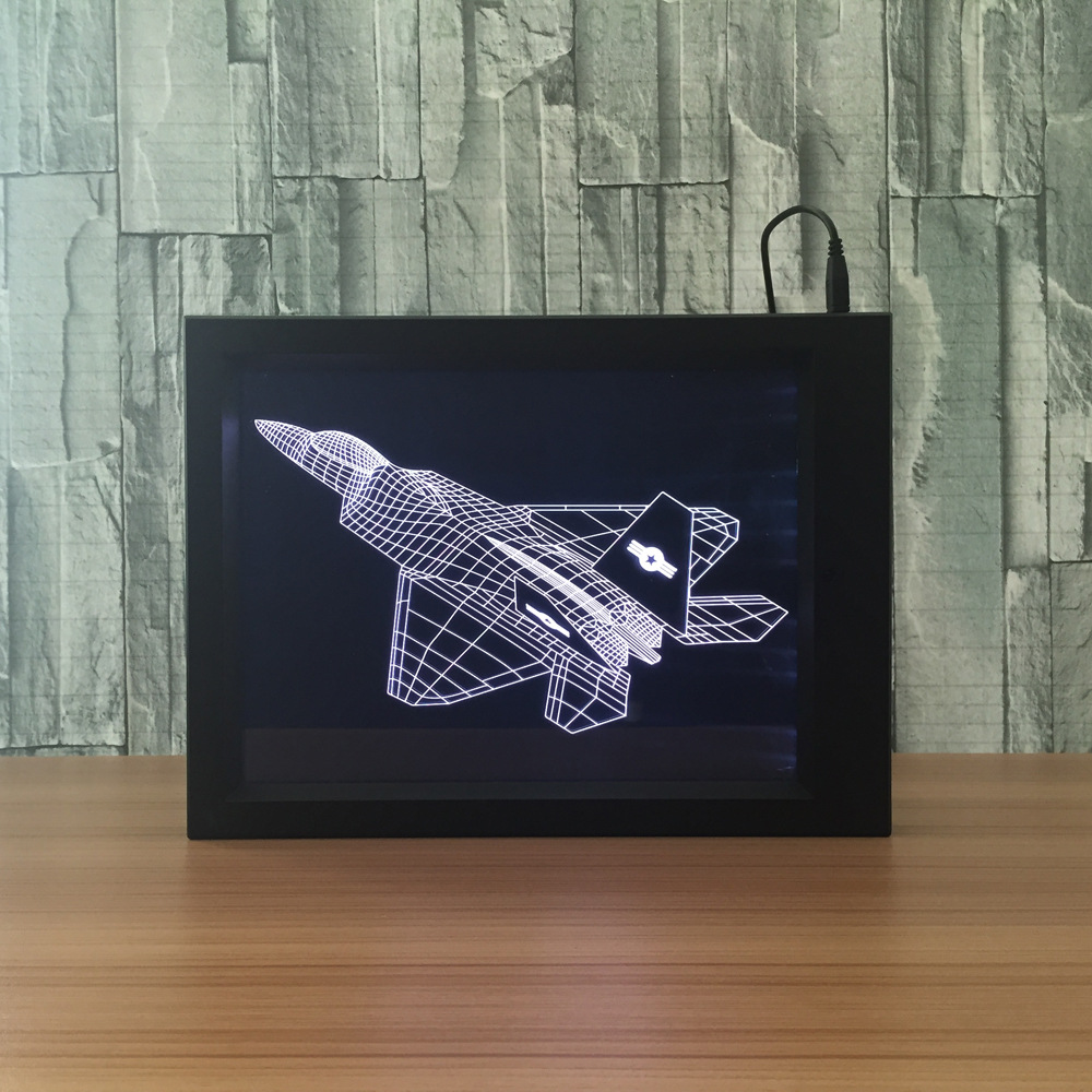 相框3d灯 亚克力相框led灯 创意礼品小夜灯帆船