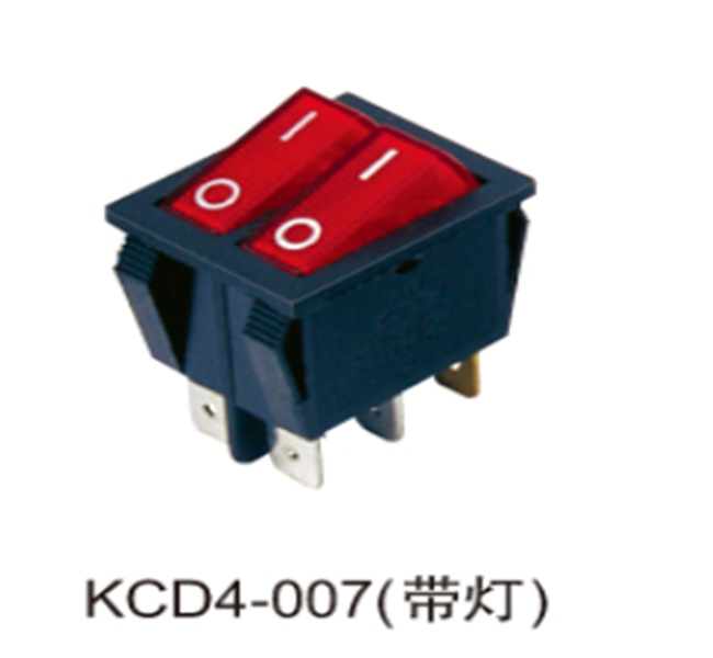 供应船型开关厂家直销  电源开关翘板开关KCD4双联电瓶档按钮开关