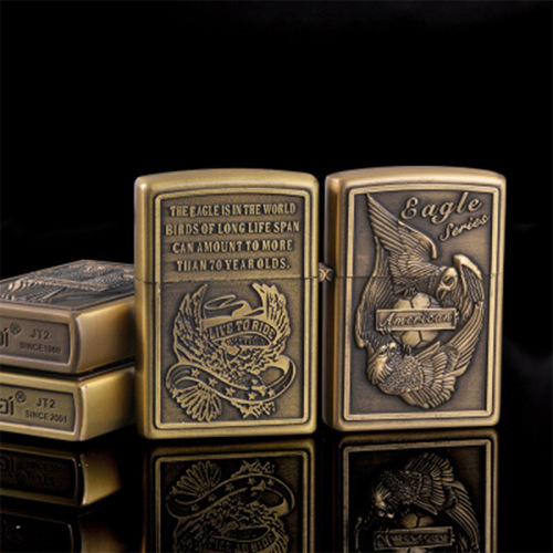 JT6017 Jiantai kerosene lighter wholesale metal portable grinding wheel open flame windproof cigarette lighter direct sale