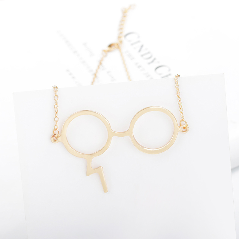 Harry Potter Glasses Necklace Geek Scar Lightning Alloy Jewelry wholesale fashion