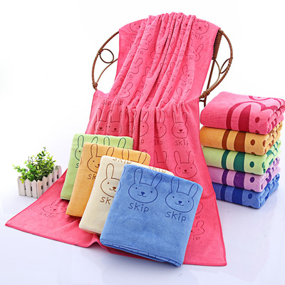 厂家批发300平方克纤维涤锦浴巾70*140cm沙滩巾吸水毛巾|ms