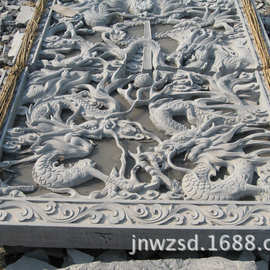 石头雕刻五龙雕塑图片 石材制作五龙浮雕哪里卖 寺庙五龙壁多少钱