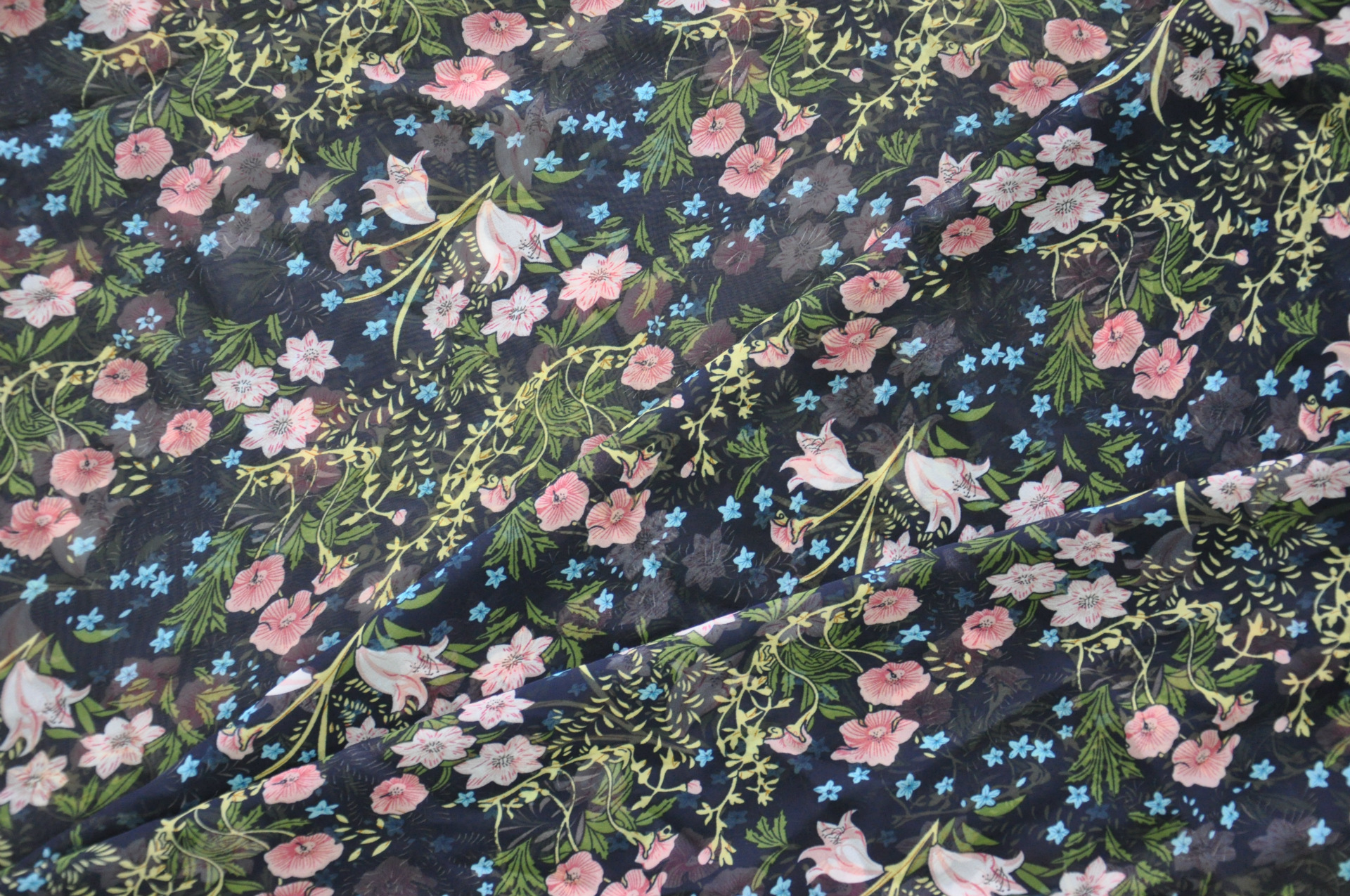 【翔龙印花 XL806】日韩亮色小碎花印花飘逸印花女装雪纺面料