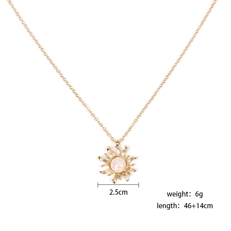 European And American Popular Ornament Sunflower Opal Choker Necklace Women's Clavicle Chain Creative Style display picture 1