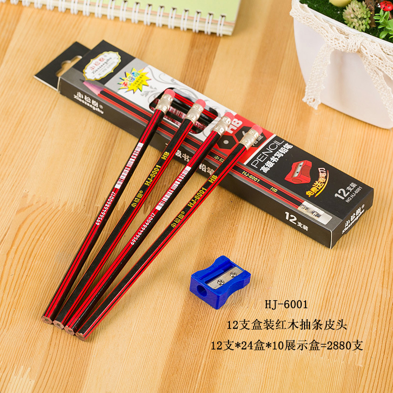 小松树铅笔不断芯小学生办公铅笔12支六角三角橡皮小松树详情图14