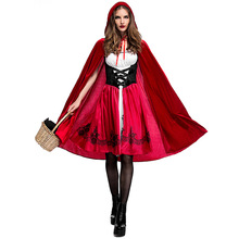 品色歐美萬聖節小紅帽服裝成人cosplay派對服裝歐美亞馬遜推薦款