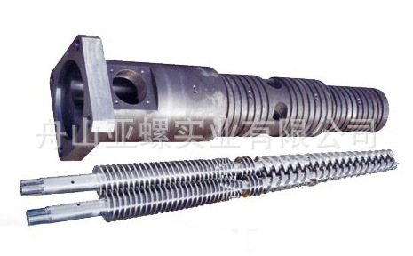 现货供应挤出机锥双合金螺杆 管材型材耐磨双金属机筒螺杆 可定制