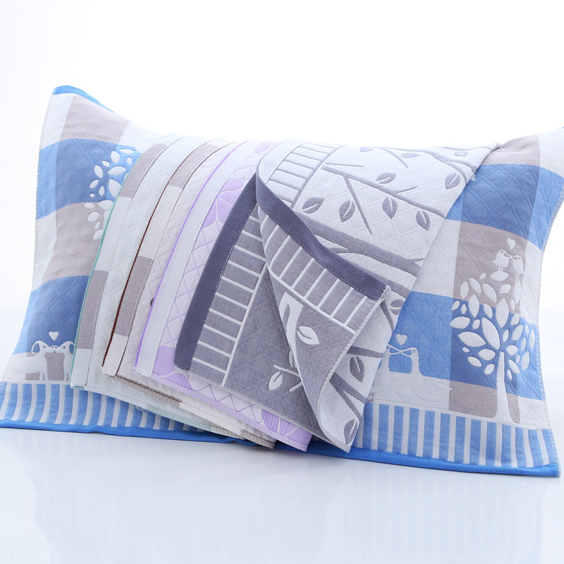 廠家直銷加棉紗布枕巾成人枕巾清爽透氣柔軟批發網銷支持壹件代發