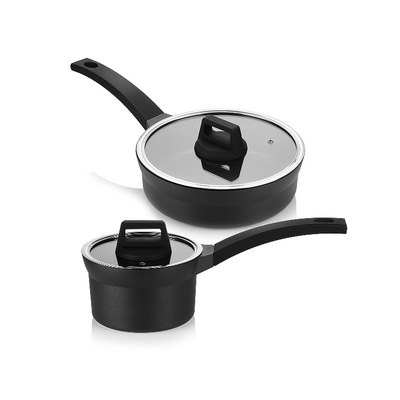 炊源美深煎锅奶锅五件礼品不粘锅电磁炉煤气炉通用一套代发