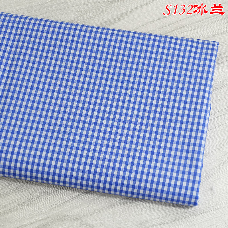 盛泽厂家直销棉锦弹力色织布 春夏休闲小格子衬衫面料现货批发