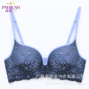 珀依兰小胸聚拢内衣 无钢圈文胸新品 蕾丝边文胸调整型广州内衣女
