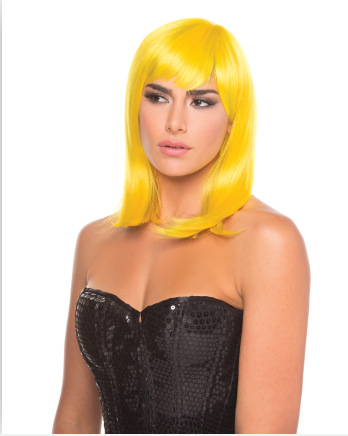 Estilo europeo y americano de estilo medio pelucas de cabello recto fiesta cubierta de cabeza estrella