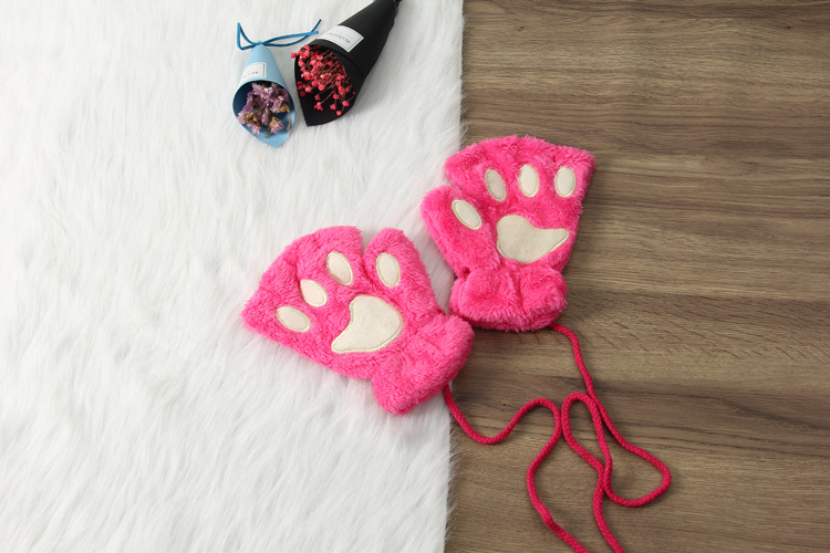 Women's Cute Paw Print Polyester Gloves display picture 6