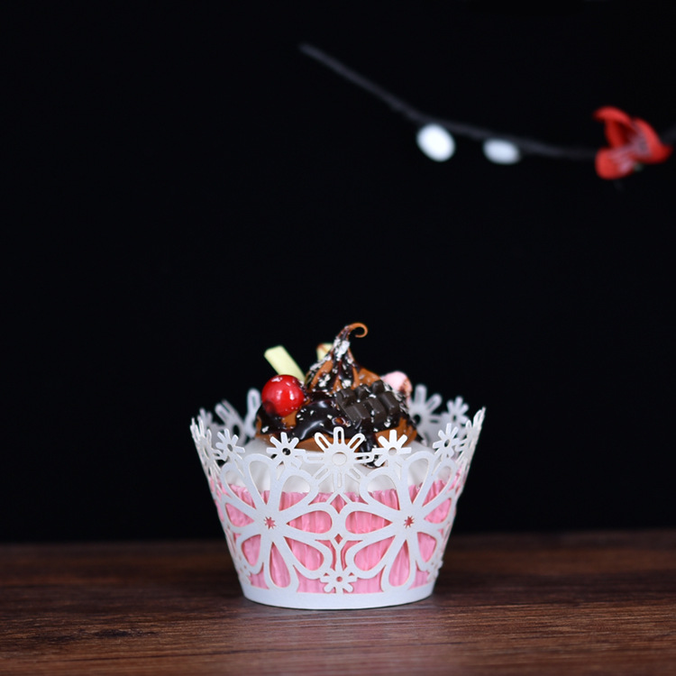 蛋糕纸杯镂空花朵蛋糕围边纸杯婚庆蛋糕托激光蛋糕烘焙杯厂家定制详情7