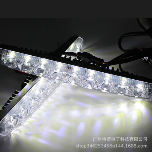 Car modification universal daytime running light LED daytime running light 9 lights high power super bright daytime running light running water turn signal