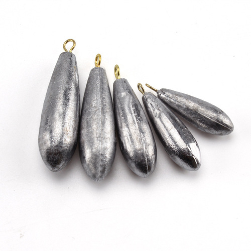 Aohu's new lead pendant with ring, streamlined design, copper ring, water drop lead pendant, sea pole and weight throwing pole pendant wholesale