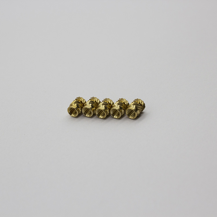 铜螺母 M2.5 铜嵌件 铜镶件 注塑 滚花铜螺母 自动车床加工