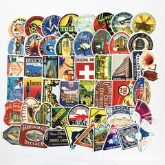 復古酒店懷舊元素旅行箱拉杆箱行李箱貼紙個性歐美貼畫塗鴉貼紙