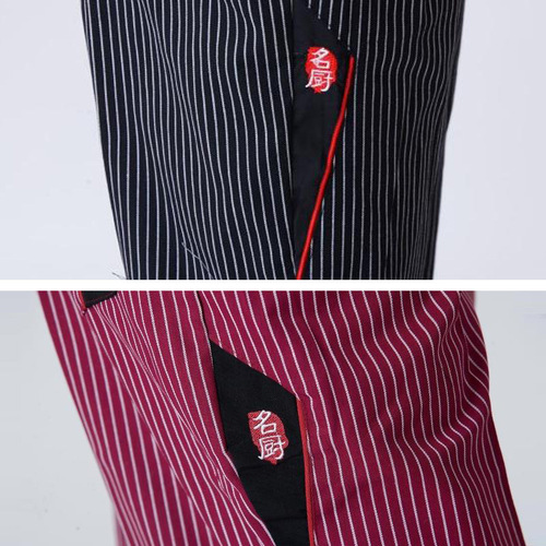 Wholesale Chef Work Pants Hotel Uniform Pants Kitchen Striped Chef Pants Restaurant Waiter Elastic Pants