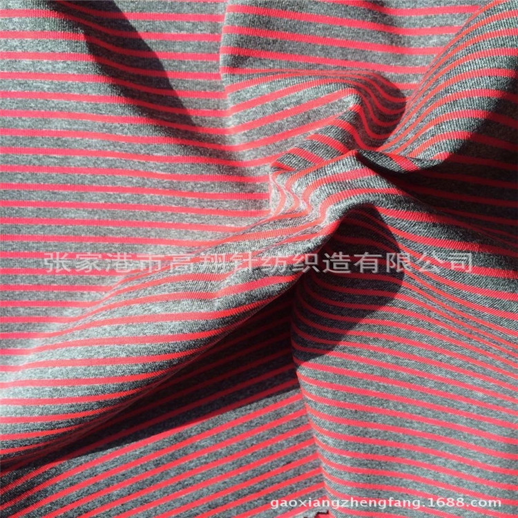 【厂家供应】 锦氨彩条色织针织面料 手感滑爽 色牢度好 颜色鲜艳