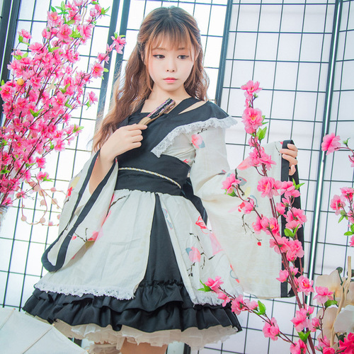 Improved version of cotton kimono COSPLAY women's clothing, pure land of bliss, Japanese style oiran, Lolita
