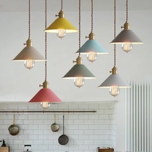 北歐馬卡龍扭轉開關飯廳銅吊燈 創意個性餐廳吧台咖啡廳床頭燈具