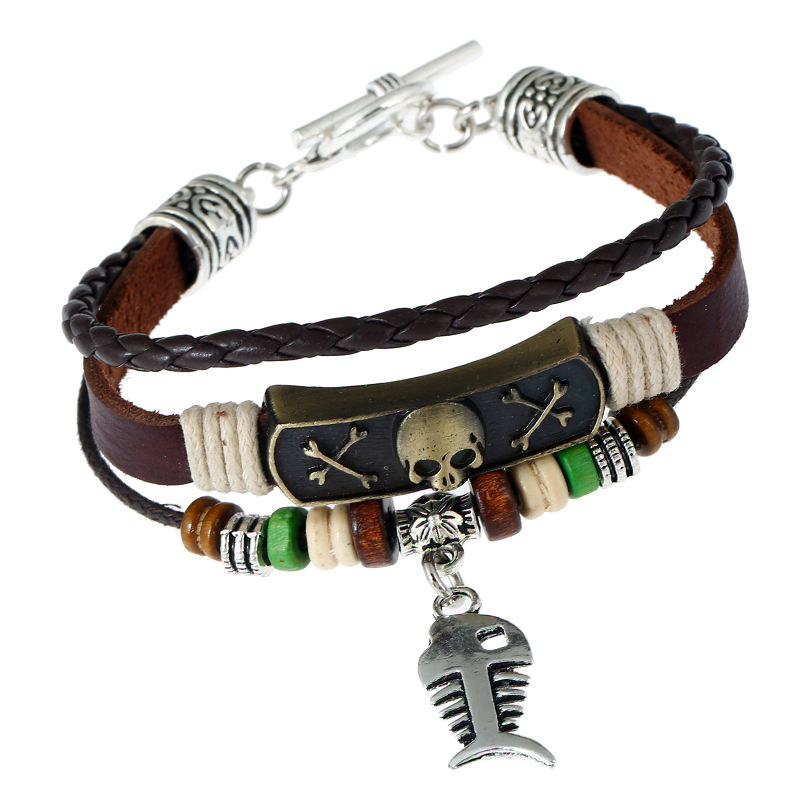 New Alloy Punk Leather Bracelet display picture 7