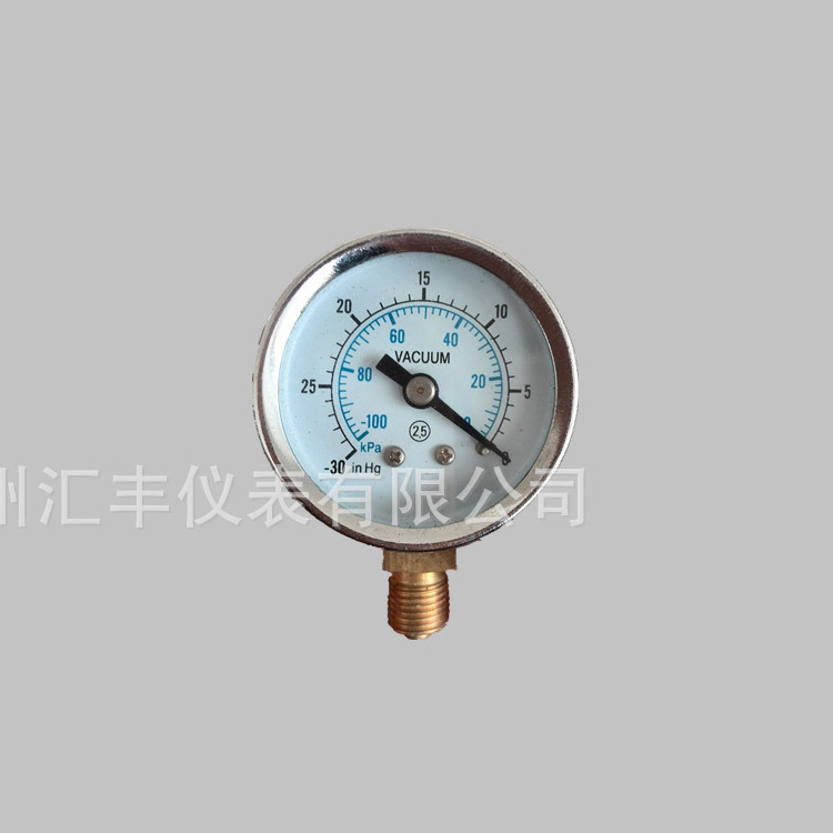 40mm普通电镀真空-1-0bar压力表，真空泵真空表
