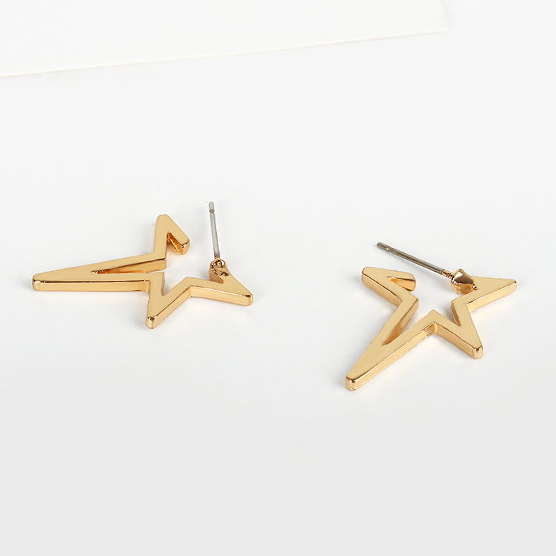 Fashion Opening Simple Hollow Geometric Star Ear Studs Hypoallergenic Earrings Wholesale display picture 10